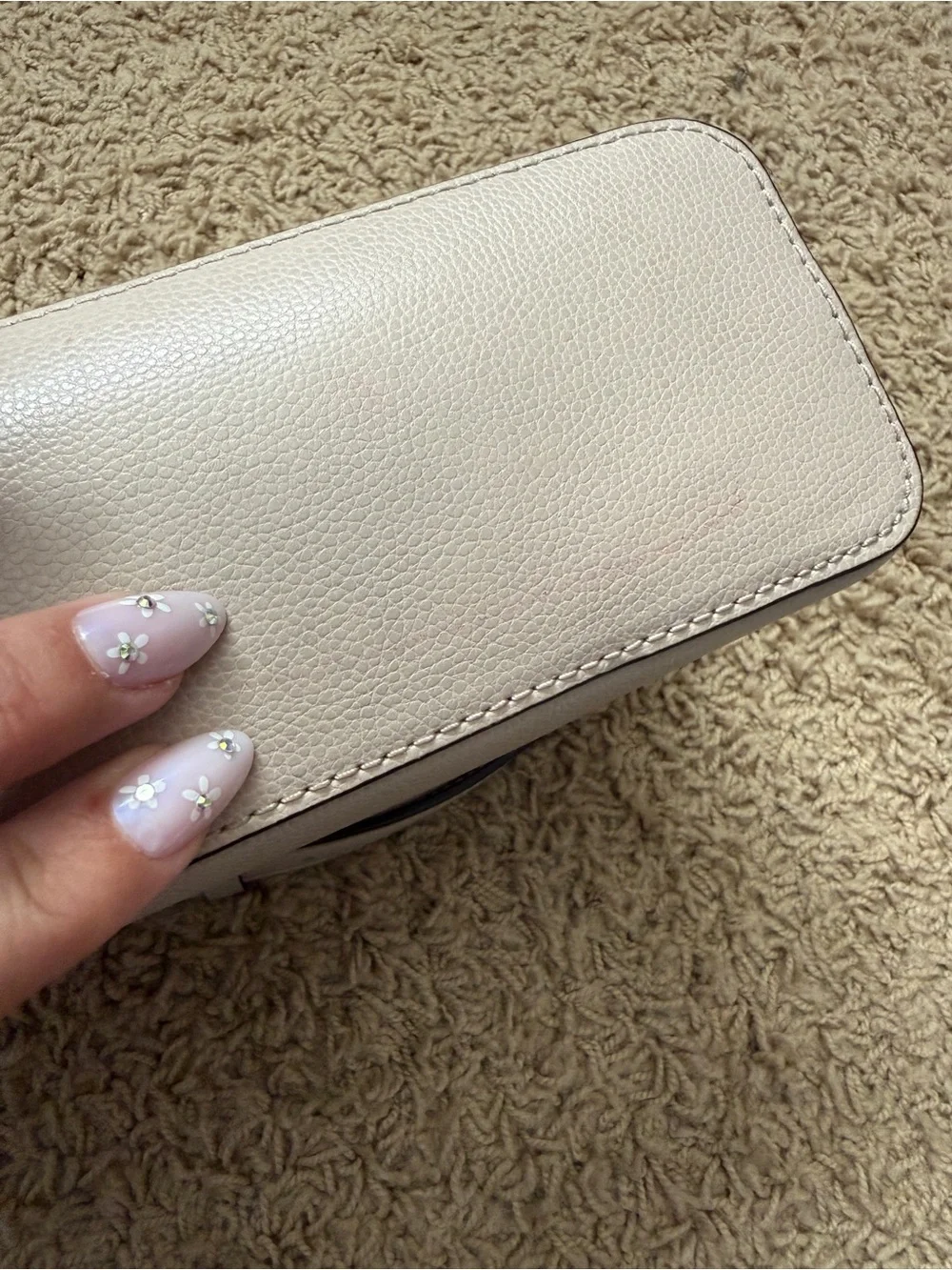 kate spade pebble leather dome crossbody in light taupe